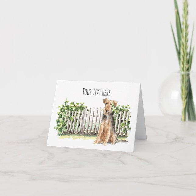 Welsh Terrier Personalised Greeting Card (Front)