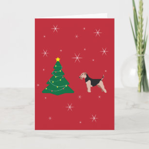 Welsh Terrier Red Christmas Card