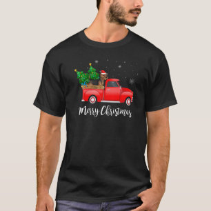 Welsh Terrier Red Truck Christmas Tree Xmas Dog T-Shirt