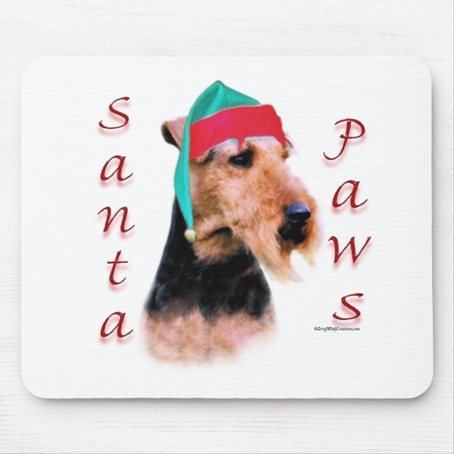 Welsh Terrier Santa Paws Mouse Mat (Front)