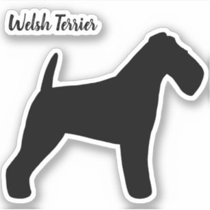 Welsh Terrier Silhouette Dog Breed Vinyl Sticker