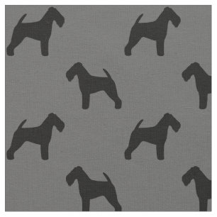 Welsh Terrier Silhouettes Pattern Fabric