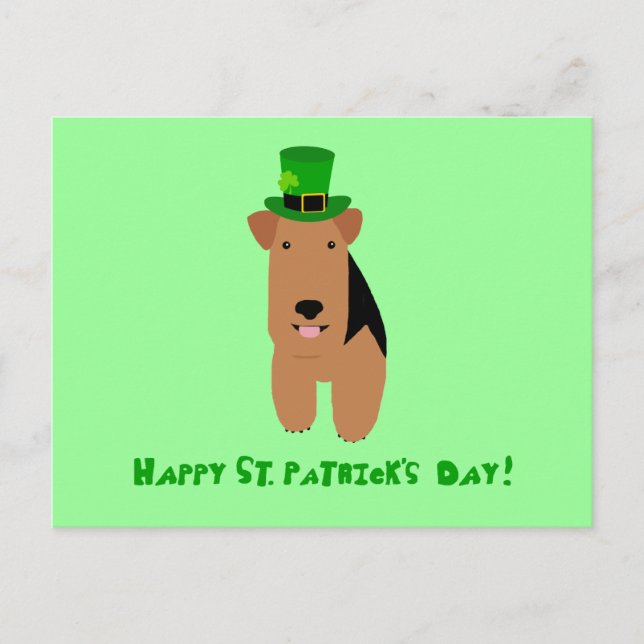 Welsh Terrier St. Patrick's Day Postcard (Front)