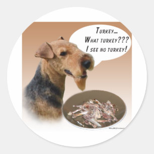 Welsh Terrier Turkey Classic Round Sticker
