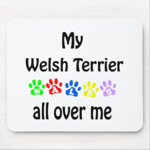 Welsh Terrier Walks Design Mouse Mat