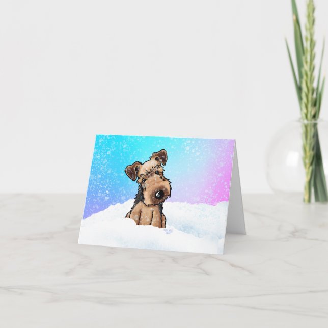 Welsh Terrier Winter Snow Card (Front)