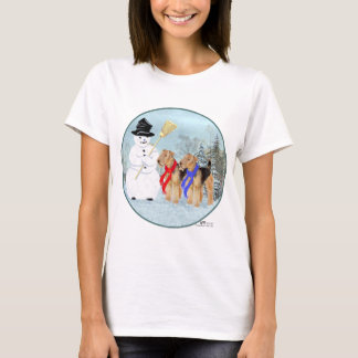 Welsh Terriers with Snowman T-Shirt