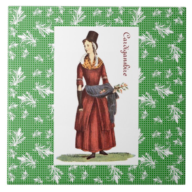 Welsh Traditional Costume - Cardiganshire Tile (Front)