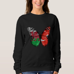 Welsh Turkish Flag Butterfly Sweatshirt