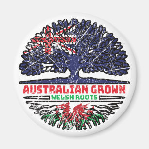 Welsh Wales Australian Australia Tree Roots Flag Magnet