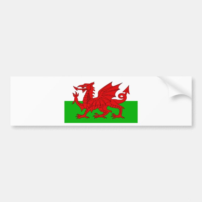 Welsh / Wales Flag - Cymru High Quality Image Bumper Sticker (Front)