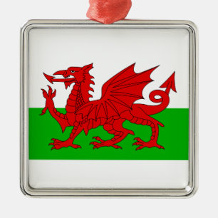 Welsh / Wales Flag - Cymru High Quality Image Metal Tree Decoration