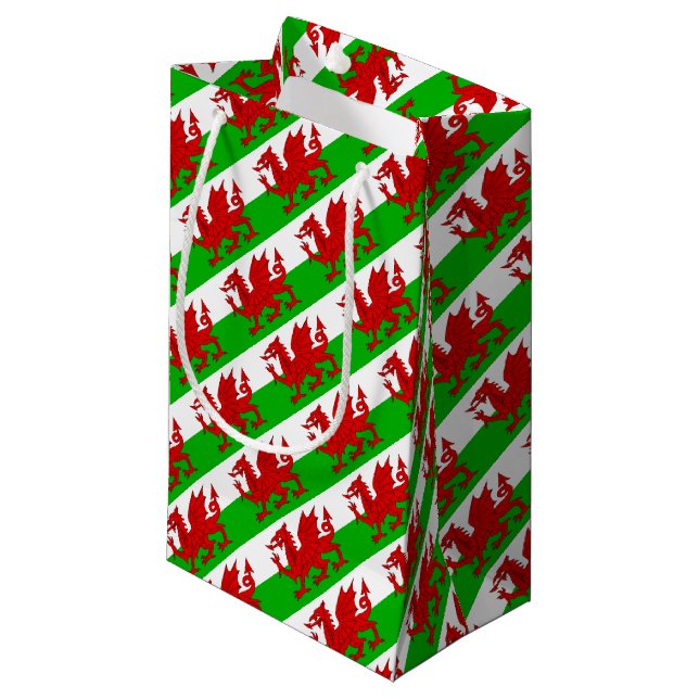 Welsh / Wales Flag - Cymru High Quality Image Small Gift Bag (Front Angled)