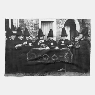 Welsh Witches Having Tea Crone Teatime           Tea Towel