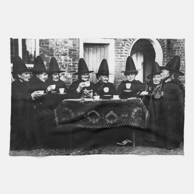 Welsh Witches Having Tea Crone Teatime           Towel (Horizontal)