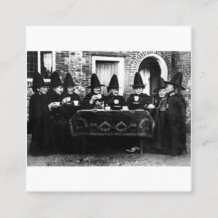 Welsh Witches - Tea Party Vintage Square Business Card