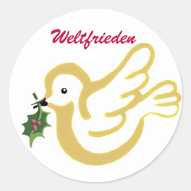 Weltfrieden Classic Round Sticker (Front)