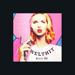 WELTHIT, blond ladies - Pop Art Series Canvas Print<br><div class="desc">A real world hit - cool pop art portrait of a young,  blonde and attractive woman with a microphone. The digital artwork contains pop art,  comic elements and was created with inspiration,  illustration,  digital image editing,  "AI" tools and attention to detail. Design by Harald Lerbs</div>