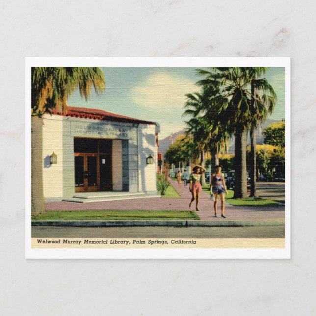 Welwood Library, Palm Springs, California Vintage Postcard (Front)