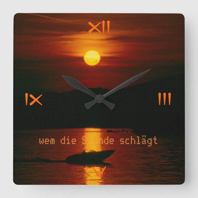 Wem die Zeit schlägt Square Wall Clock (Front)