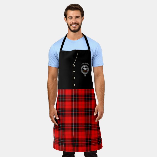 Wemyss Clan Badge & Tartan Kilt Apron (Worn)