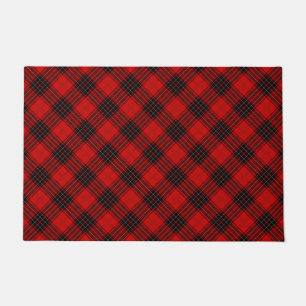 Wemyss tartan red black plaid doormat
