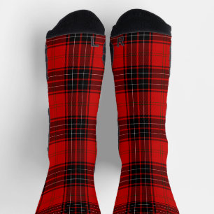 Wemyss tartan red black plaid socks
