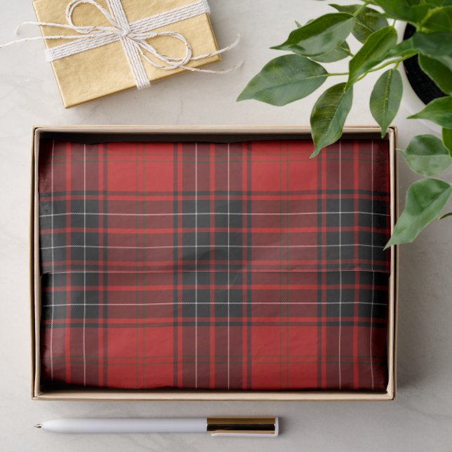 Wemyss tartan red black plaid tissue paper (Gift)