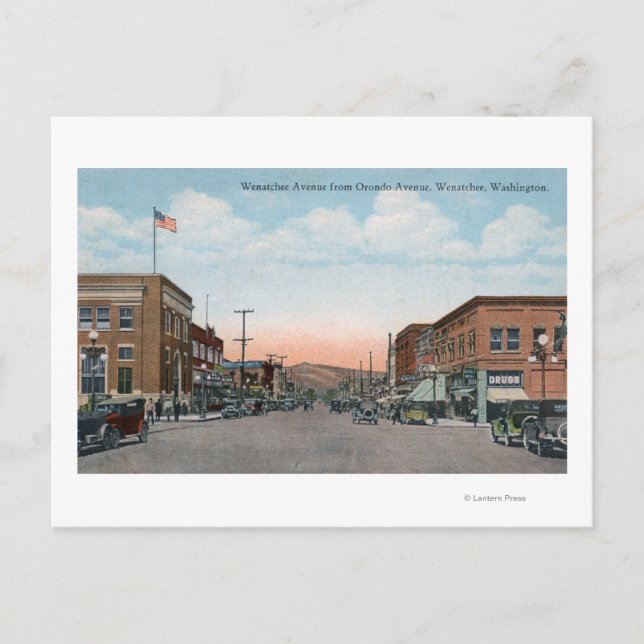 Wenatchee Ave View from Orondo Ave Postcard (Front)