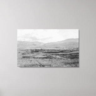 Wenatchee, WA Town View and Orchard Photograph Canvas Print