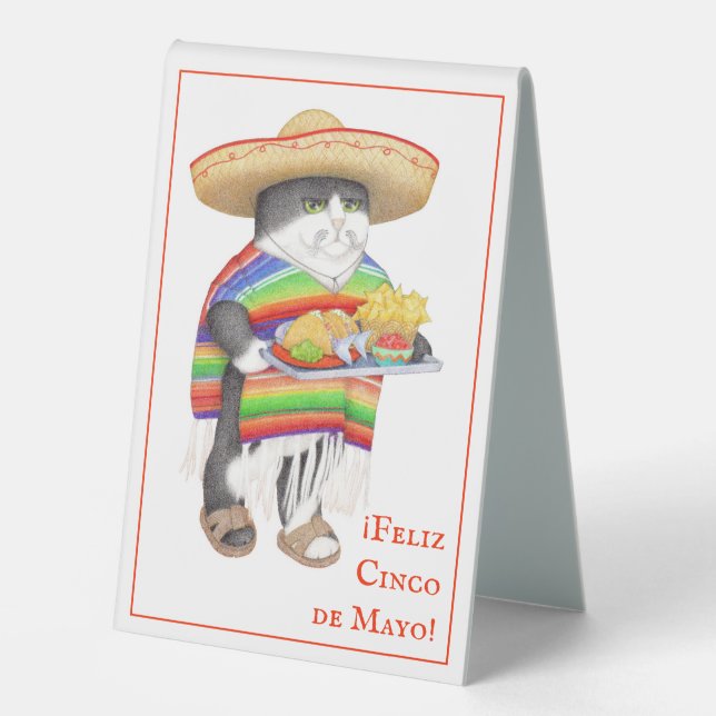 WENDELITO Cinco de Mayo 4"x6" Table Tent Sign (Front)