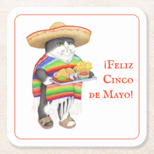 WENDELITO Cinco de Mayo Square Paper Coaster