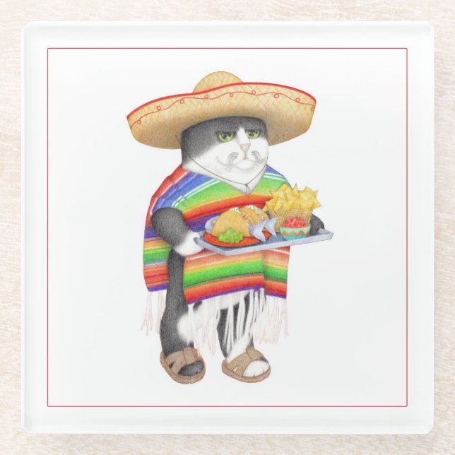 WENDELITO Glass Beverage Coaster (Front)