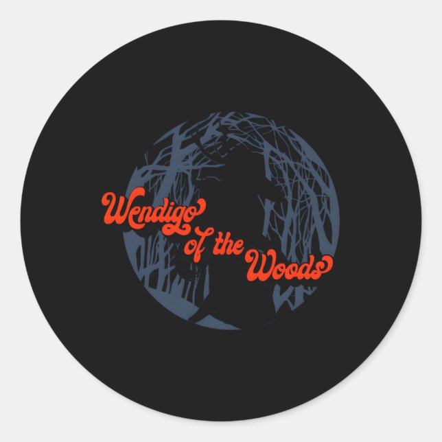 Wendigo Of The Woods Classic Round Sticker (Front)
