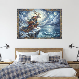 Wendigo Watch Over Starry Seas Canvas Print