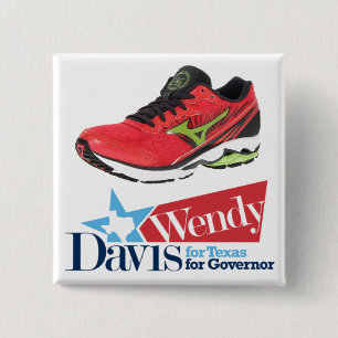 Wendy Davis for Governor 15 Cm Square Badge