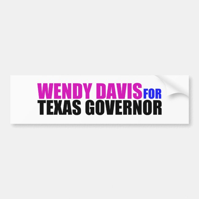 Wendy Davis for Texas Governor Bumper Sticker (Front)