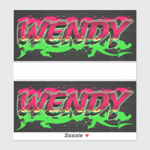 Wendy First Name Graffiti Sticker