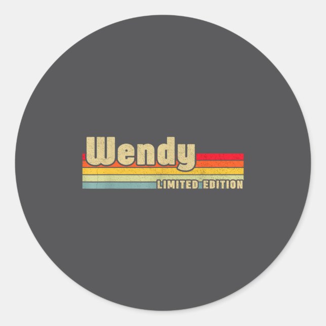 Wendy Gift Name D Birthday Funny Christ  Classic Round Sticker (Front)