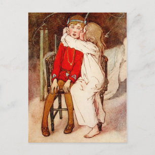 Wendy Kissing Peter Pan Postcard