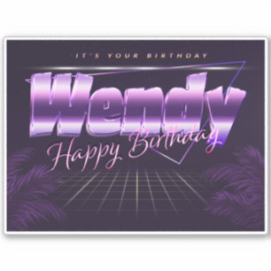 Wendy Name First name lila retro Sticker Birthday