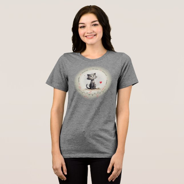 WENDY peptide - cat w/ custom text Tri-Blend Shirt (Front Full)