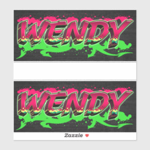 Wendy Vorname Name Graffiti Aufkleber Sticker