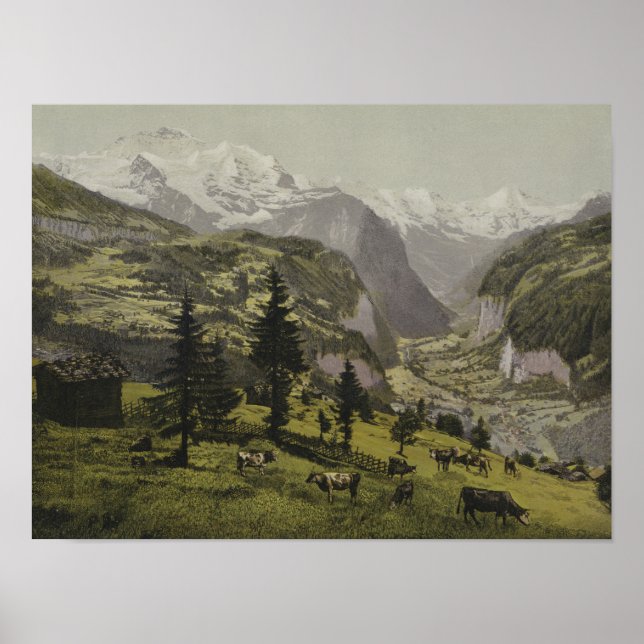 Wengen and the Lauterbunnen Valley Bernese Oberla Poster (Front)