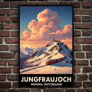 Wengen, Switzerland: 1960s Vintage Travel Poster