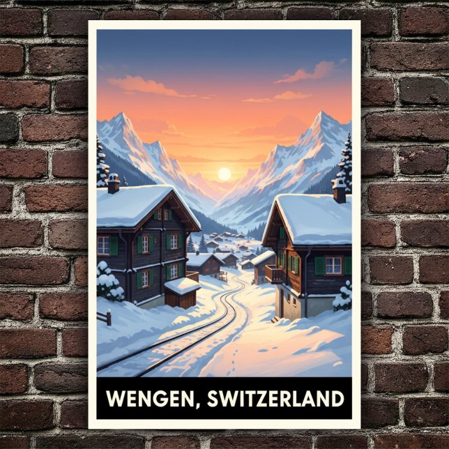 Wengen, Switzerland: 1960s Vintage Travel Poster (Creator Uploaded)
