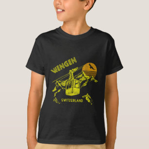 Wengen Switzerland Retro Skiing Tee