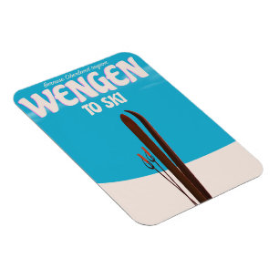 Wengen, Switzerland, Ski Poster Magnet