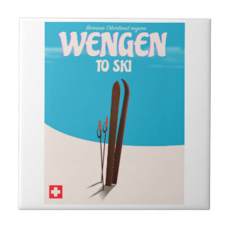 Wengen, Switzerland, Ski Poster Tile
