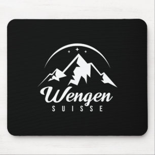 Wengen Switzerland Ski Resort Skiing Snowboarding Mouse Mat